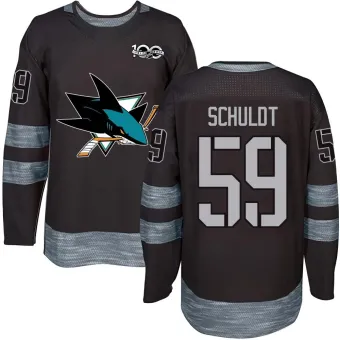 Men's Jimmy Schuldt San Jose Sharks 1917-2017 100th Anniversary Jersey - Black Authentic