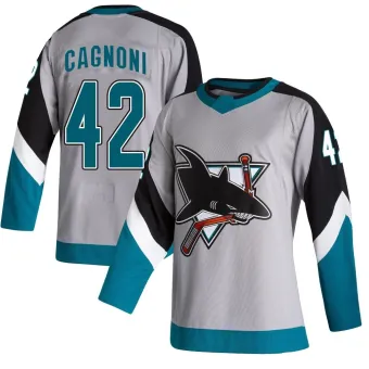 Men's Luca Cagnoni San Jose Sharks 2020/21 Reverse Retro Jersey - Gray Authentic