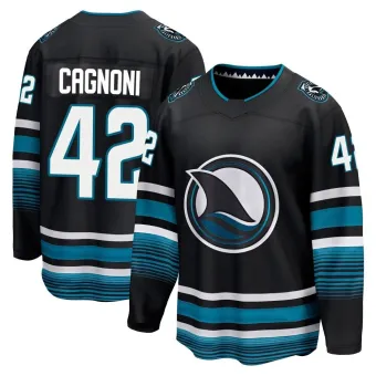 Men's Luca Cagnoni San Jose Sharks Alternate Premier Jersey - Black Breakaway