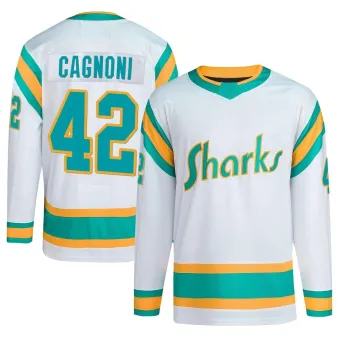 Men's Luca Cagnoni San Jose Sharks Reverse Retro 2.0 Jersey - White Authentic