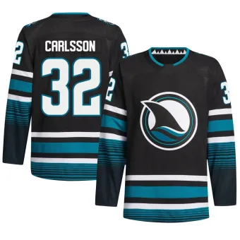 Men's Lucas Carlsson San Jose Sharks Alternate Primegreen Jersey - Black Authentic