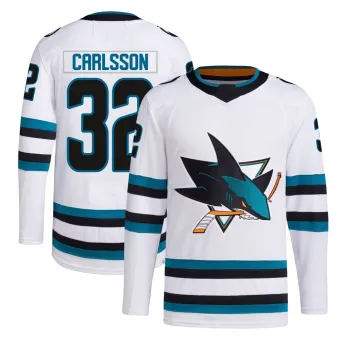 Men's Lucas Carlsson San Jose Sharks Away Primegreen Jersey - White Authentic