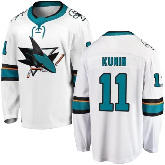 Men's Luke Kunin San Jose Sharks Away Jersey - White Breakaway