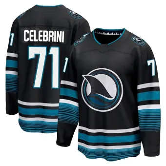 Men's Macklin Celebrini San Jose Sharks Alternate Premier Jersey - Black Breakaway