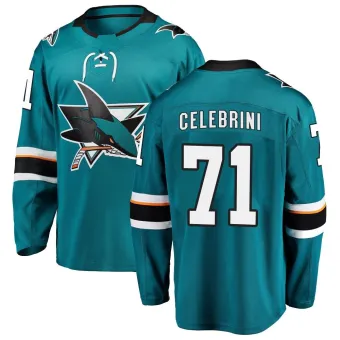 Men's Macklin Celebrini San Jose Sharks Home Jersey - Teal Breakaway