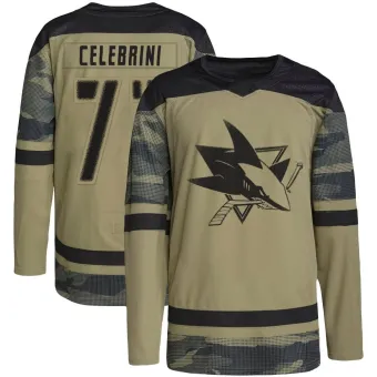 Men's Macklin Celebrini San Jose Sharks Military Appreciation Practice Jersey - Camo Authentic