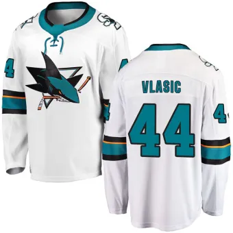 Men's Marc-Edouard Vlasic San Jose Sharks Away Jersey - White Breakaway