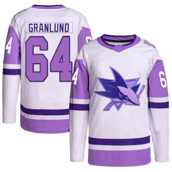 Men's Mikael Granlund San Jose Sharks Hockey Fights Cancer Primegreen Jersey - White/Purple Authentic