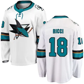 Men's Mike Ricci San Jose Sharks Away Jersey - White Breakaway