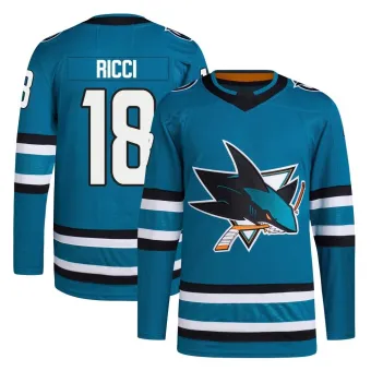 Men's Mike Ricci San Jose Sharks Home Primegreen Jersey - Teal Authentic