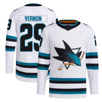 Men's Mike Vernon San Jose Sharks Away Primegreen Jersey - White Authentic