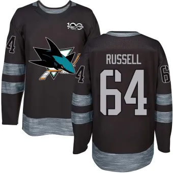 Men's Mitchell Russell San Jose Sharks 1917-2017 100th Anniversary Jersey - Black Authentic