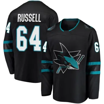 Men's Mitchell Russell San Jose Sharks Alternate Jersey - Black Breakaway