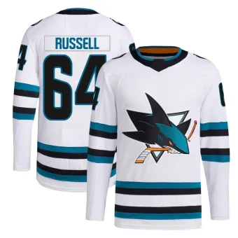 Men's Mitchell Russell San Jose Sharks Away Primegreen Jersey - White Authentic