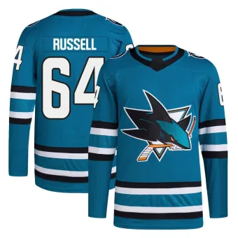 Men's Mitchell Russell San Jose Sharks Home Primegreen Jersey - Teal Authentic