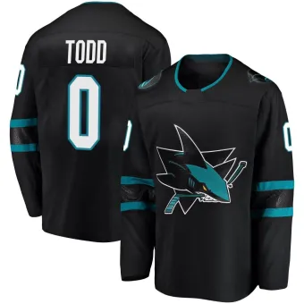 Men's Nathan Todd San Jose Sharks Alternate Jersey - Black Breakaway