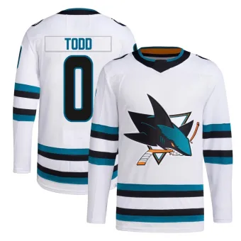 Men's Nathan Todd San Jose Sharks Away Primegreen Jersey - White Authentic