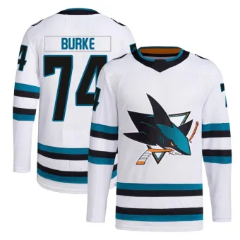 Men's Nolan Burke San Jose Sharks Away Primegreen Jersey - White Authentic