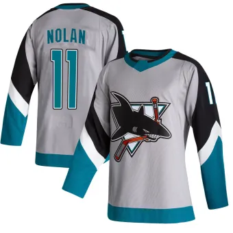 Men's Owen Nolan San Jose Sharks 2020/21 Reverse Retro Jersey - Gray Authentic