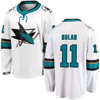 Men's Owen Nolan San Jose Sharks Away Jersey - White Breakaway