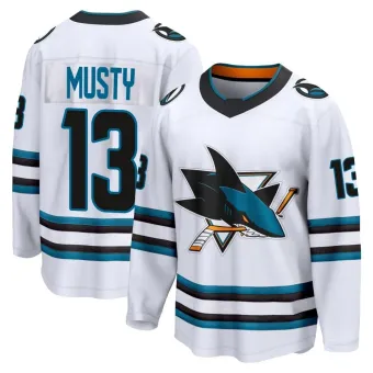 Men's Quentin Musty San Jose Sharks Away 2nd Jersey - White Breakaway