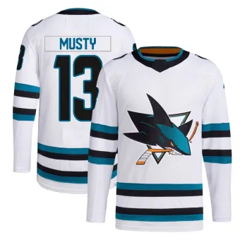 Men's Quentin Musty San Jose Sharks Away Primegreen Jersey - White Authentic