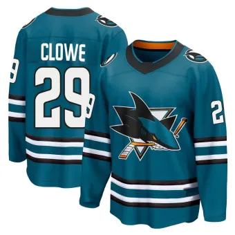 Men's Ryane Clowe San Jose Sharks Home 2nd Jersey - Teal Breakaway