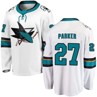 Men's Scott Parker San Jose Sharks Away Jersey - White Breakaway