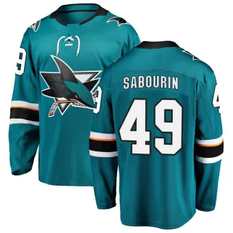 Men's Scott Sabourin San Jose Sharks Home Jersey - Teal Breakaway