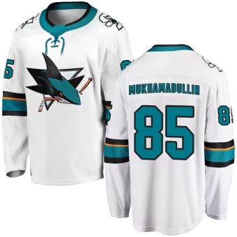 Men's Shakir Mukhamadullin San Jose Sharks Away Jersey - White Breakaway