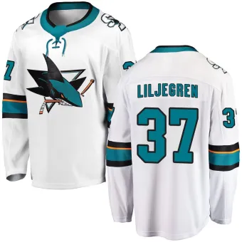 Men's Timothy Liljegren San Jose Sharks Away Jersey - White Breakaway