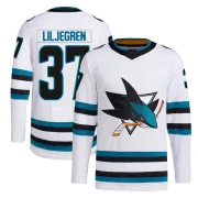 Men's Timothy Liljegren San Jose Sharks Away Primegreen Jersey - White Authentic