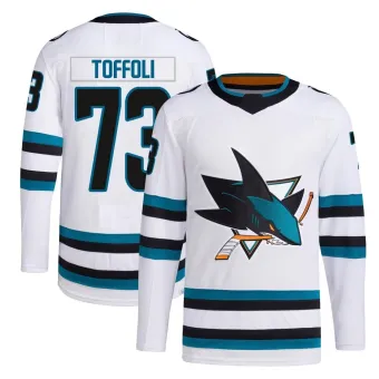 Men's Tyler Toffoli San Jose Sharks Away Primegreen Jersey - White Authentic