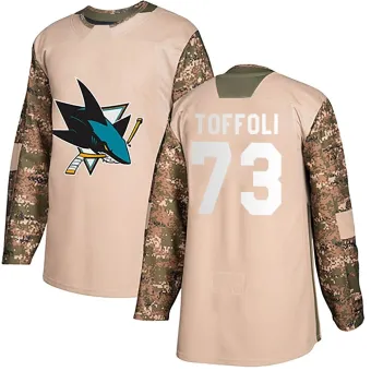 Men's Tyler Toffoli San Jose Sharks Veterans Day Practice Jersey - Camo Authentic