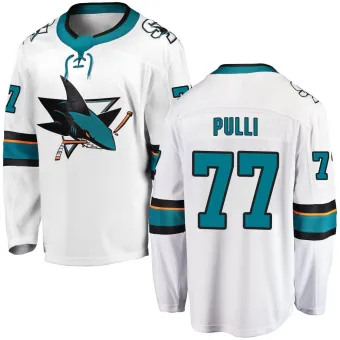 Men's Valtteri Pulli San Jose Sharks Away Jersey - White Breakaway