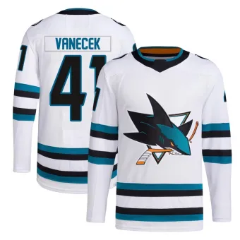 Men's Vitek Vanecek San Jose Sharks Away Primegreen Jersey - White Authentic