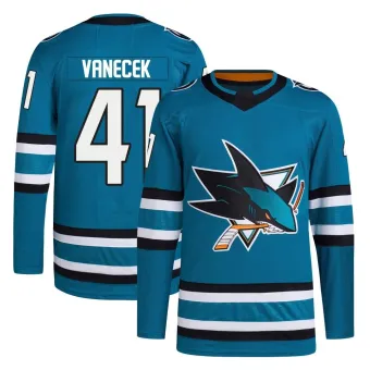 Men's Vitek Vanecek San Jose Sharks Home Primegreen Jersey - Teal Authentic