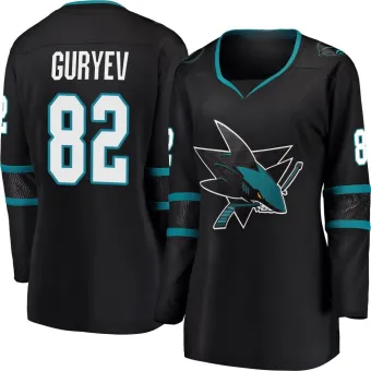 Women's Artem Guryev San Jose Sharks Alternate Jersey - Black Breakaway