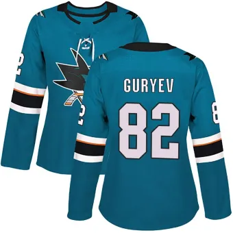 Women's Artem Guryev San Jose Sharks Home Jersey - Teal Authentic