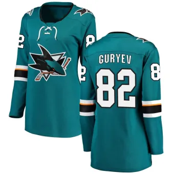 Women's Artem Guryev San Jose Sharks Home Jersey - Teal Breakaway