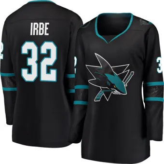 Women's Arturs Irbe San Jose Sharks Alternate Jersey - Black Breakaway