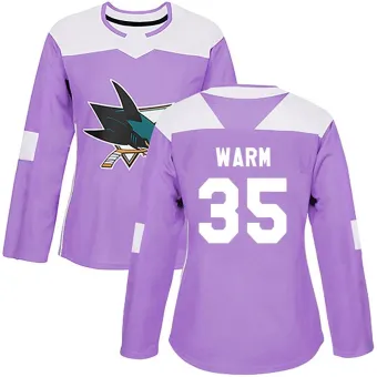 Women's Beck Warm San Jose Sharks Hockey Fights Cancer Jersey - Purple Authentic