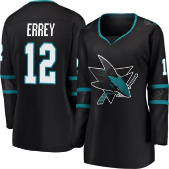 Women's Bob Errey San Jose Sharks Alternate Jersey - Black Breakaway