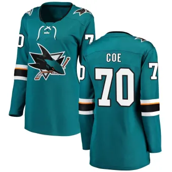 Women's Brandon Coe San Jose Sharks Home Jersey - Teal Breakaway