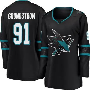 Women's Carl Grundstrom San Jose Sharks Alternate Jersey - Black Breakaway