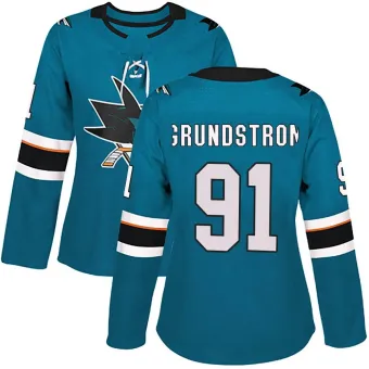 Women's Carl Grundstrom San Jose Sharks Home Jersey - Teal Authentic