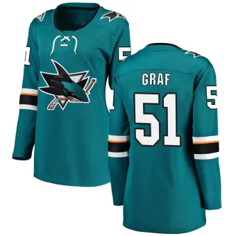 Women's Collin Graf San Jose Sharks Home Jersey - Teal Breakaway