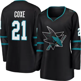 Women's Craig Coxe San Jose Sharks Alternate Jersey - Black Breakaway