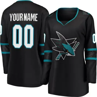 Women's Custom San Jose Sharks Alternate Jersey - Black Breakaway