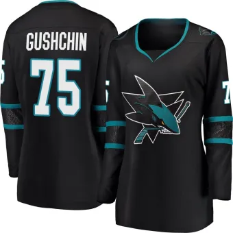 Women's Danil Gushchin San Jose Sharks Alternate Jersey - Black Breakaway